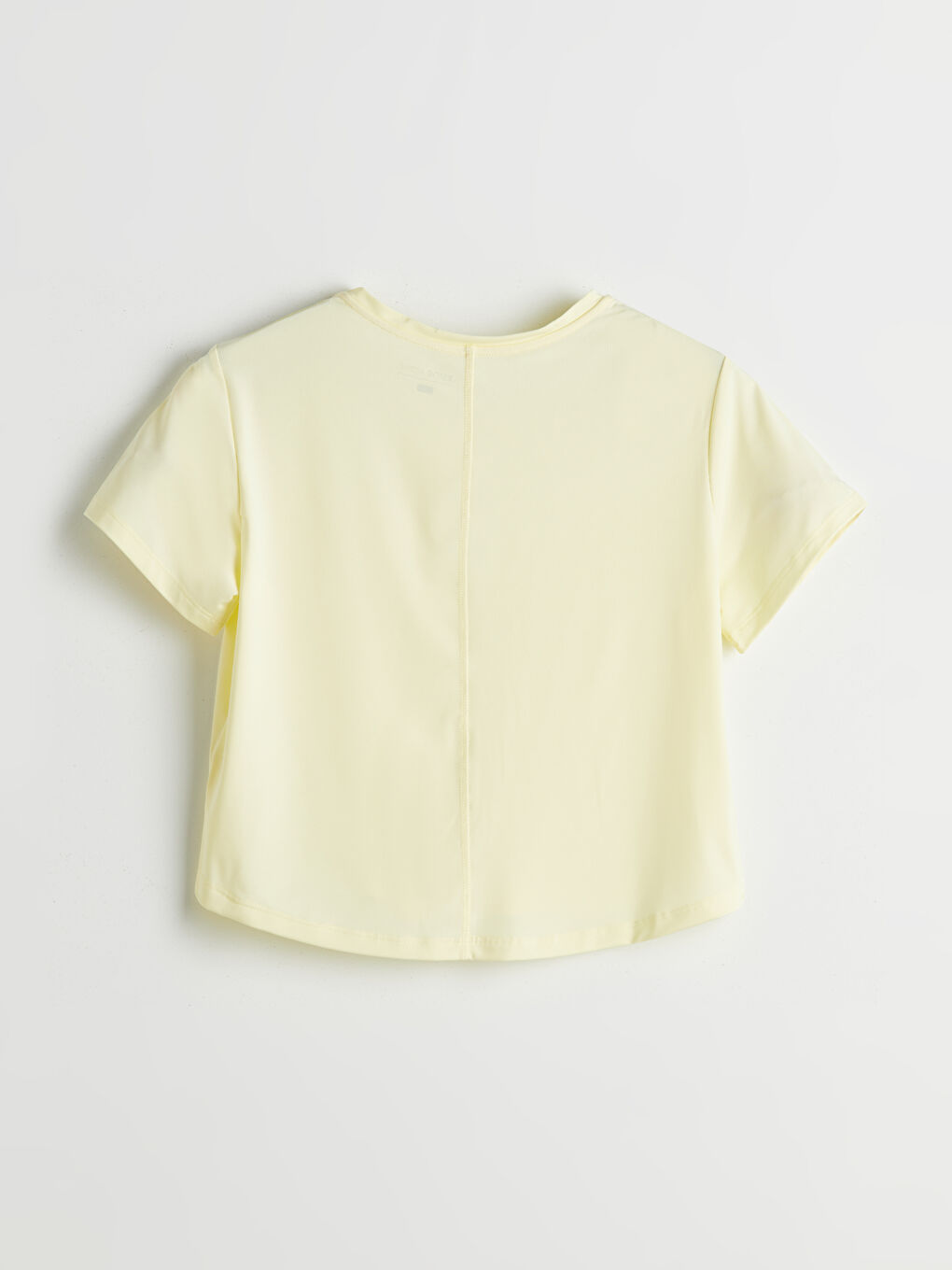 Sarı Bisiklet Yaka Kadın Spor Tişört-5