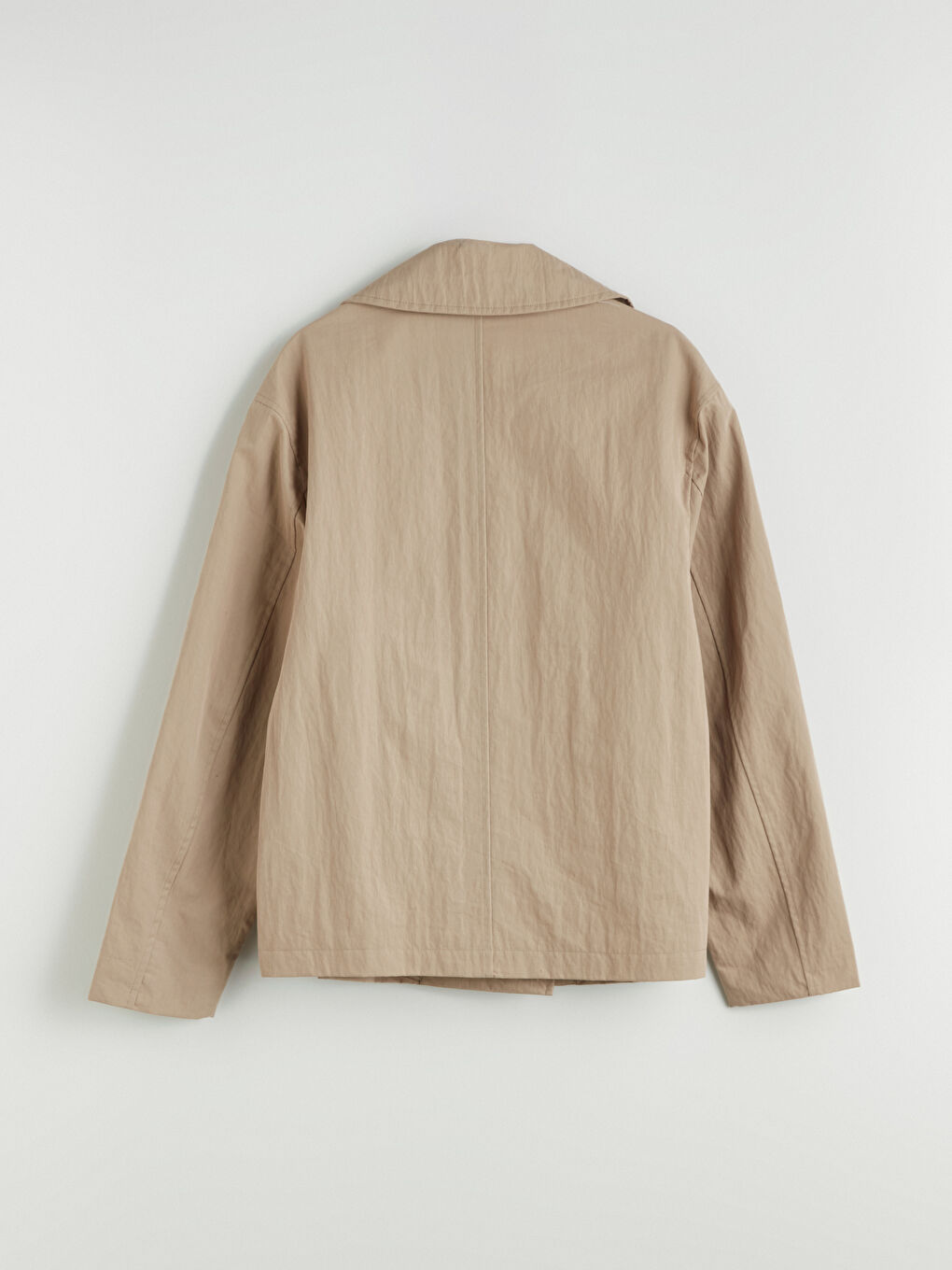 Bej Standart Kalıp Ceket Yaka Erkek Mont-7