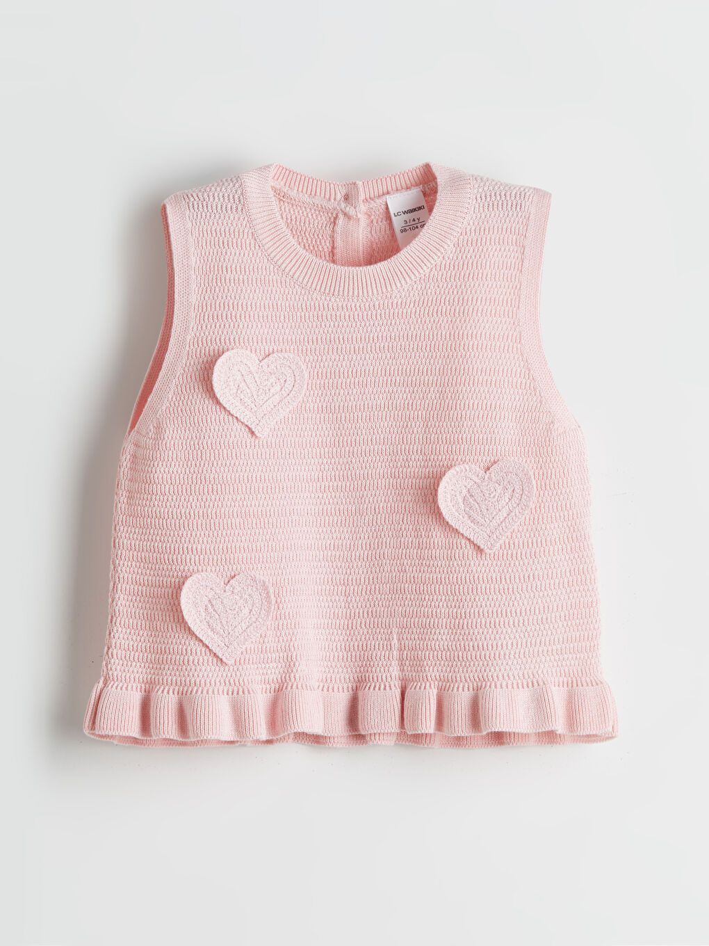 Pembe Kalp Baskılı Kız Çocuk Süveter ve Şort 2'li-1