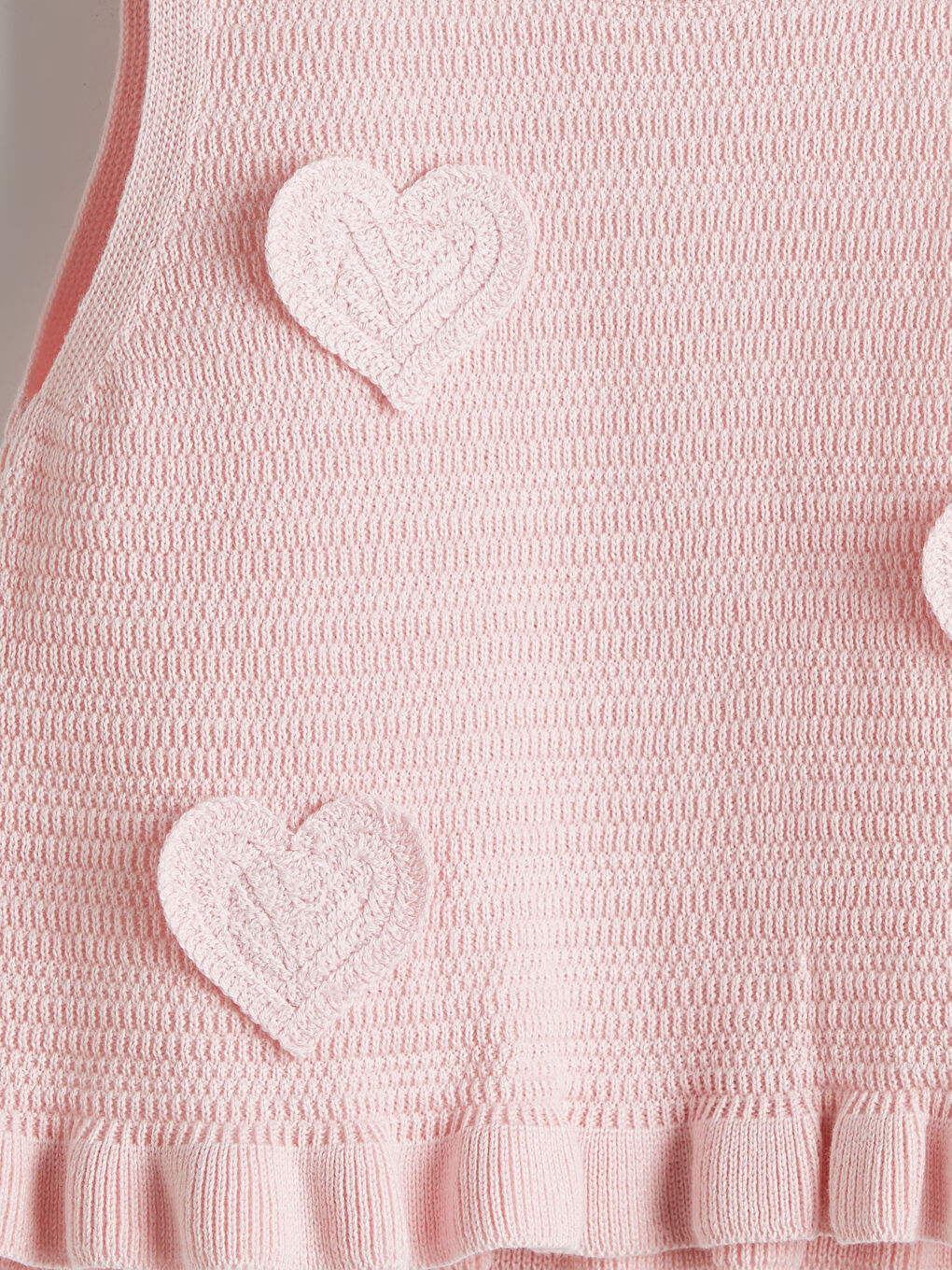 Pembe Kalp Baskılı Kız Çocuk Süveter ve Şort 2'li-5