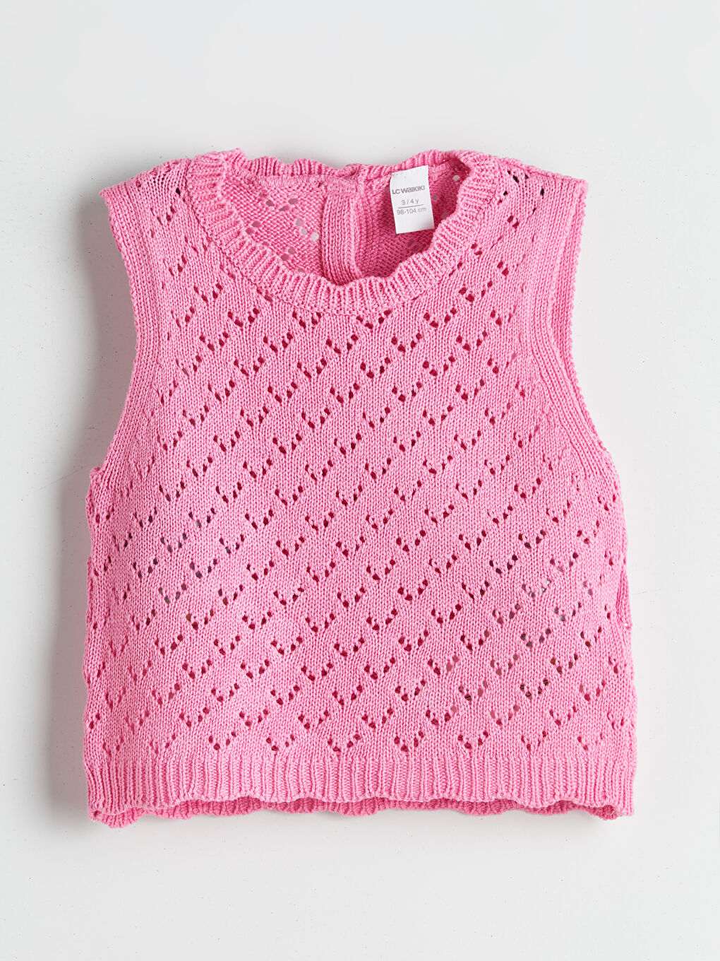 Pembe Ajurlu Kız Çocuk Süveter ve Şort 2'li-1