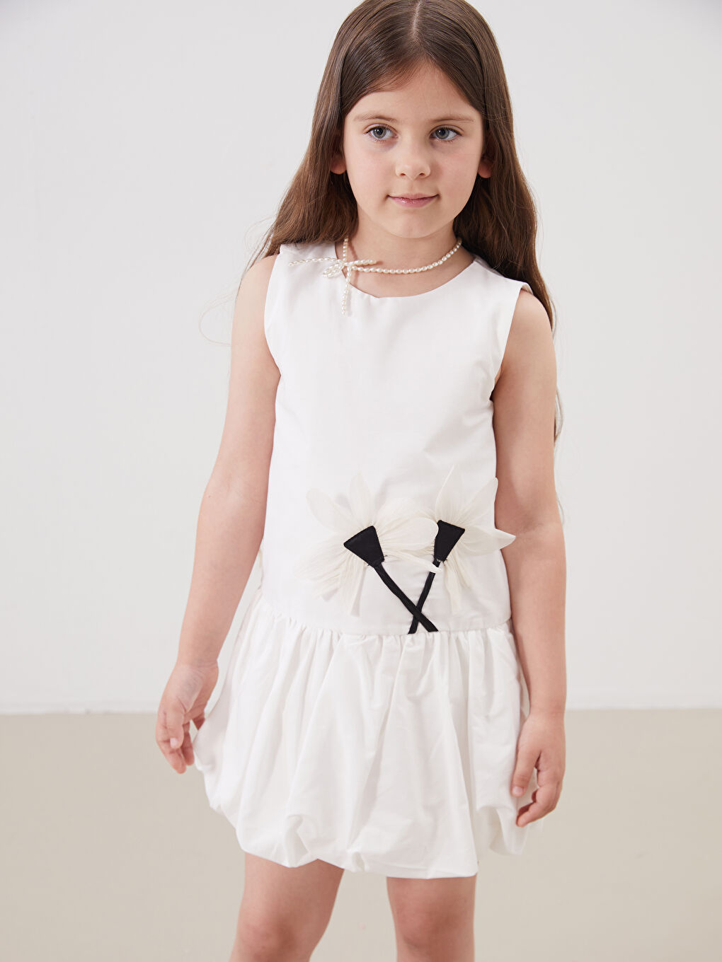LCW Kids Girl ECRU Dress -S5PH77Z1-R9J