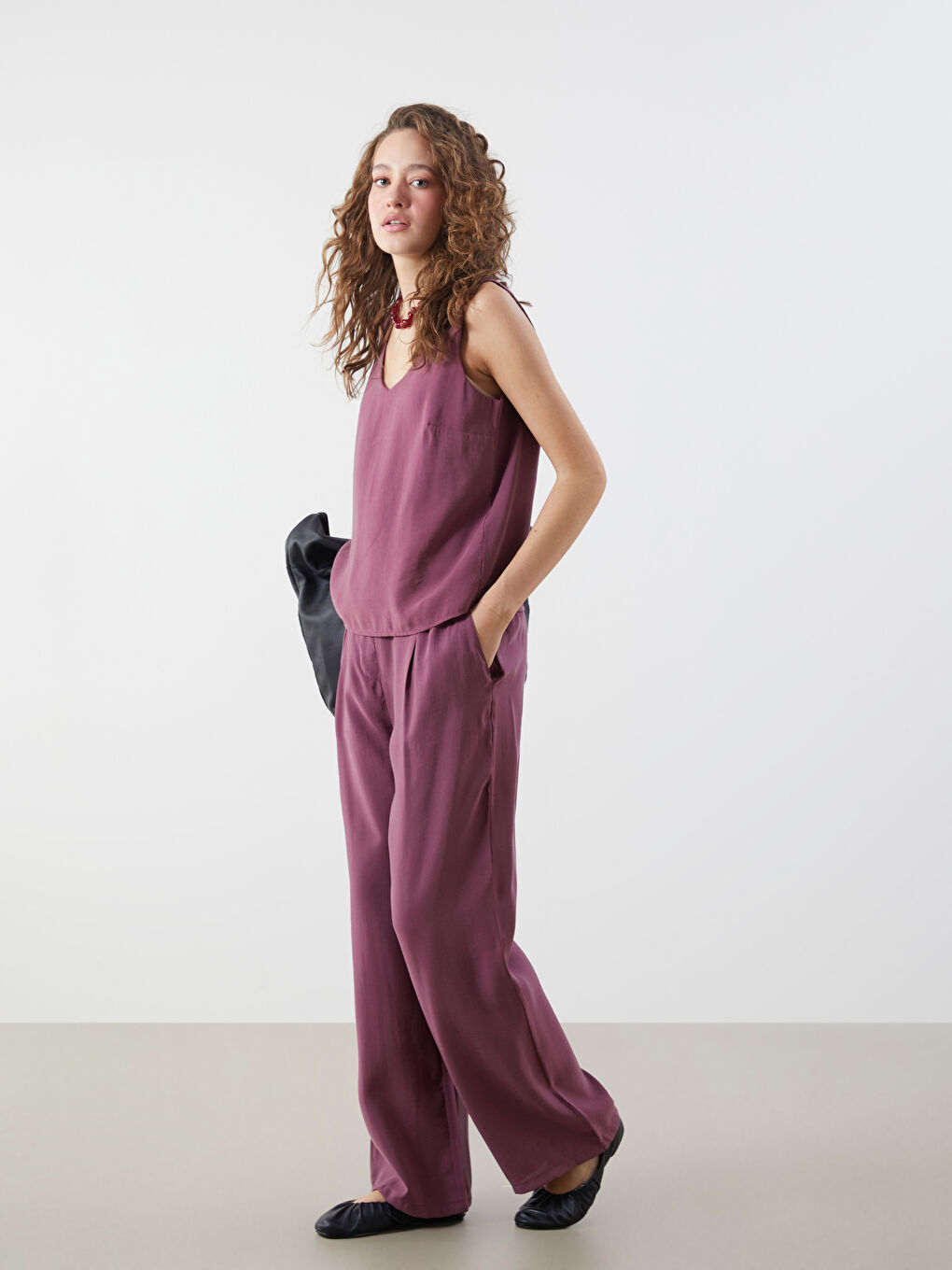 LCWAIKIKI Classic Elasticated Waist Modal Blend Women's Trousers -S5PH88Z8-D15
