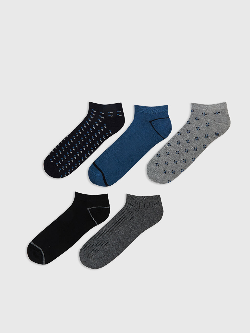 Patterned Bamboo Men's Trainer Socks 5 Pack -S5PH96Z8-K00