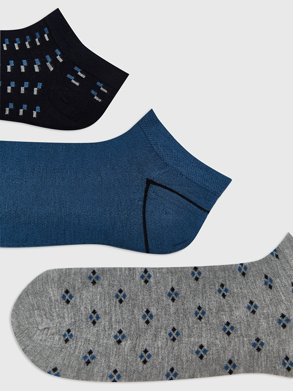 Patterned Bamboo Men's Trainer Socks 5 Pack -S5PH96Z8-K00