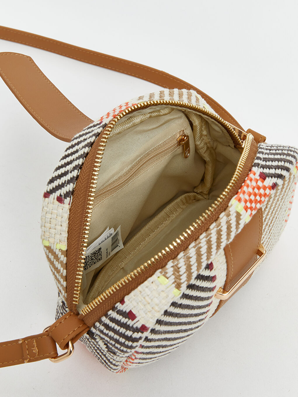 حقيبة كتف نساء منقوشة من القش-2