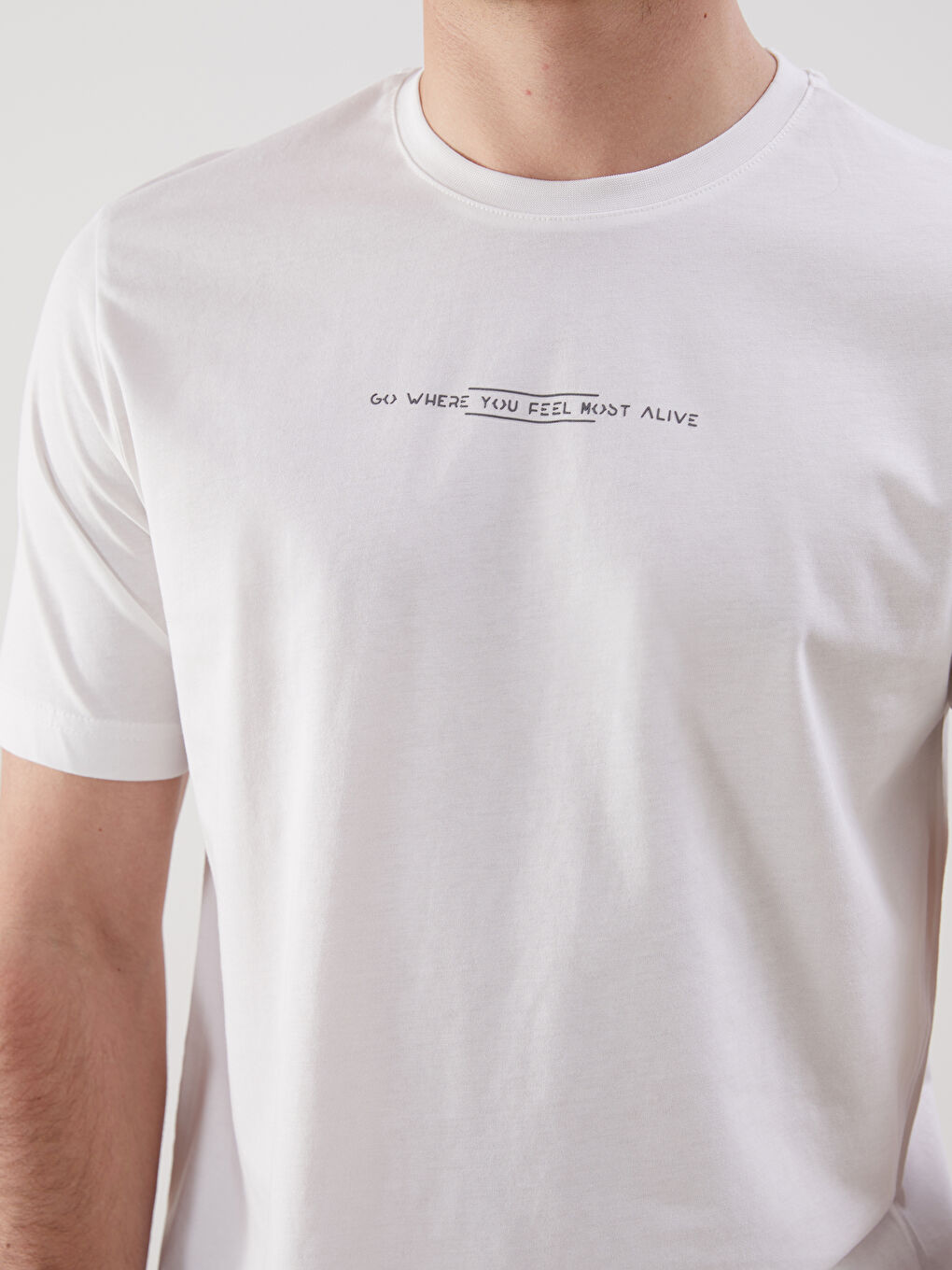 Crew Neck Printed Combed Cotton Men's T-Shirt -S5PI69Z8-R9J