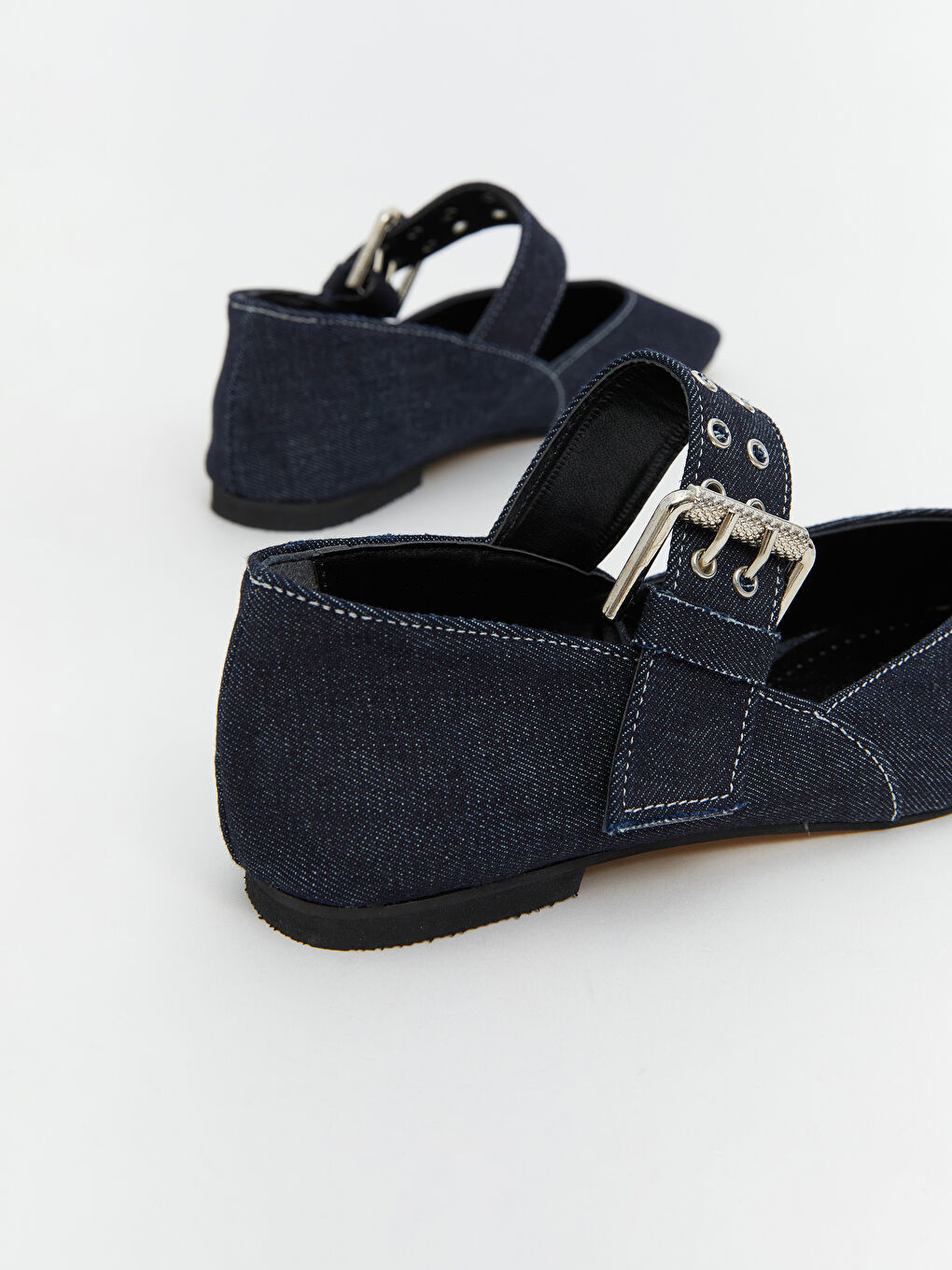 KOOR Mavi Kadın Denim Babet - 4