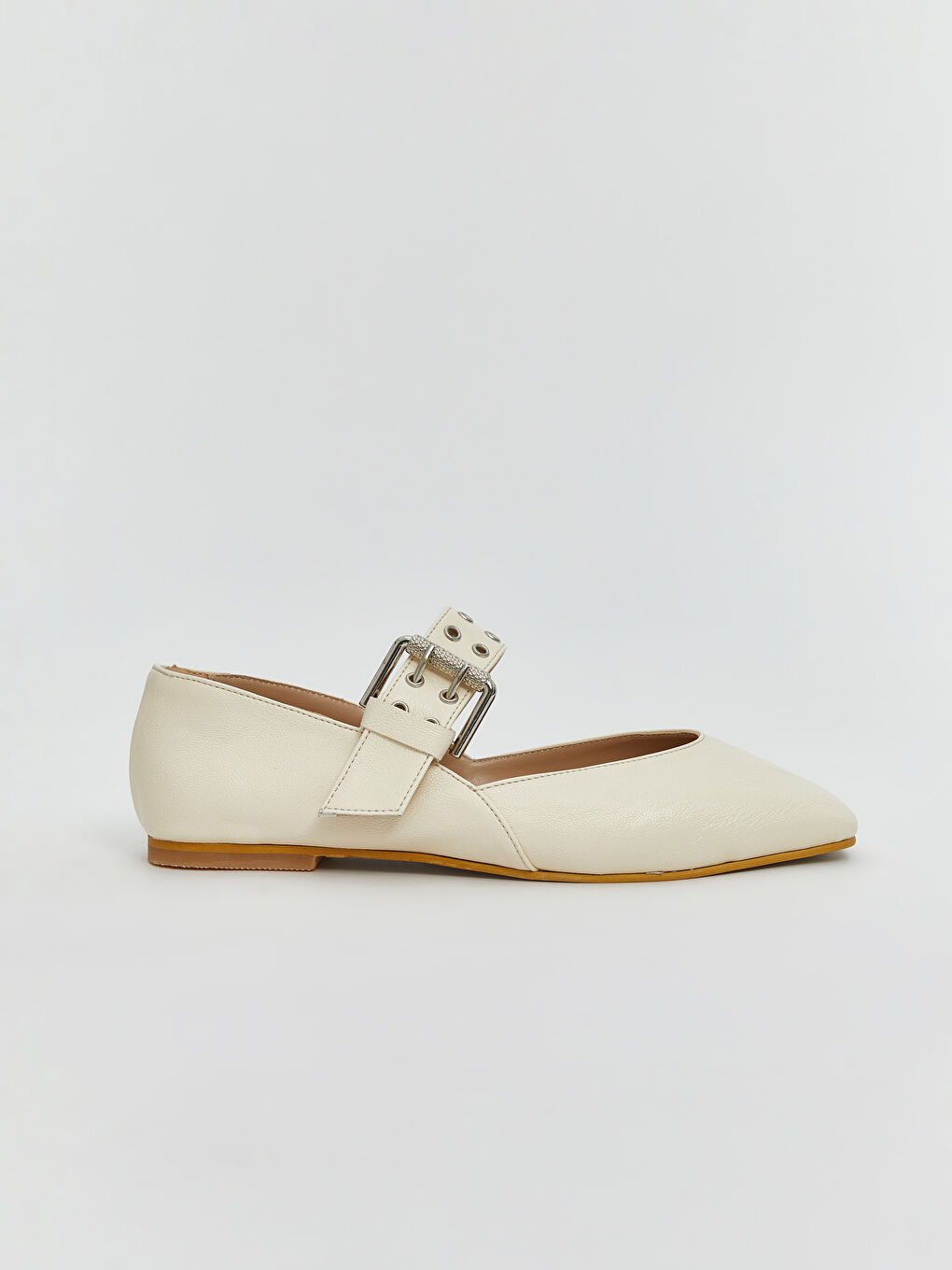 Bej Deri Görünümlü Kadın Babet-1