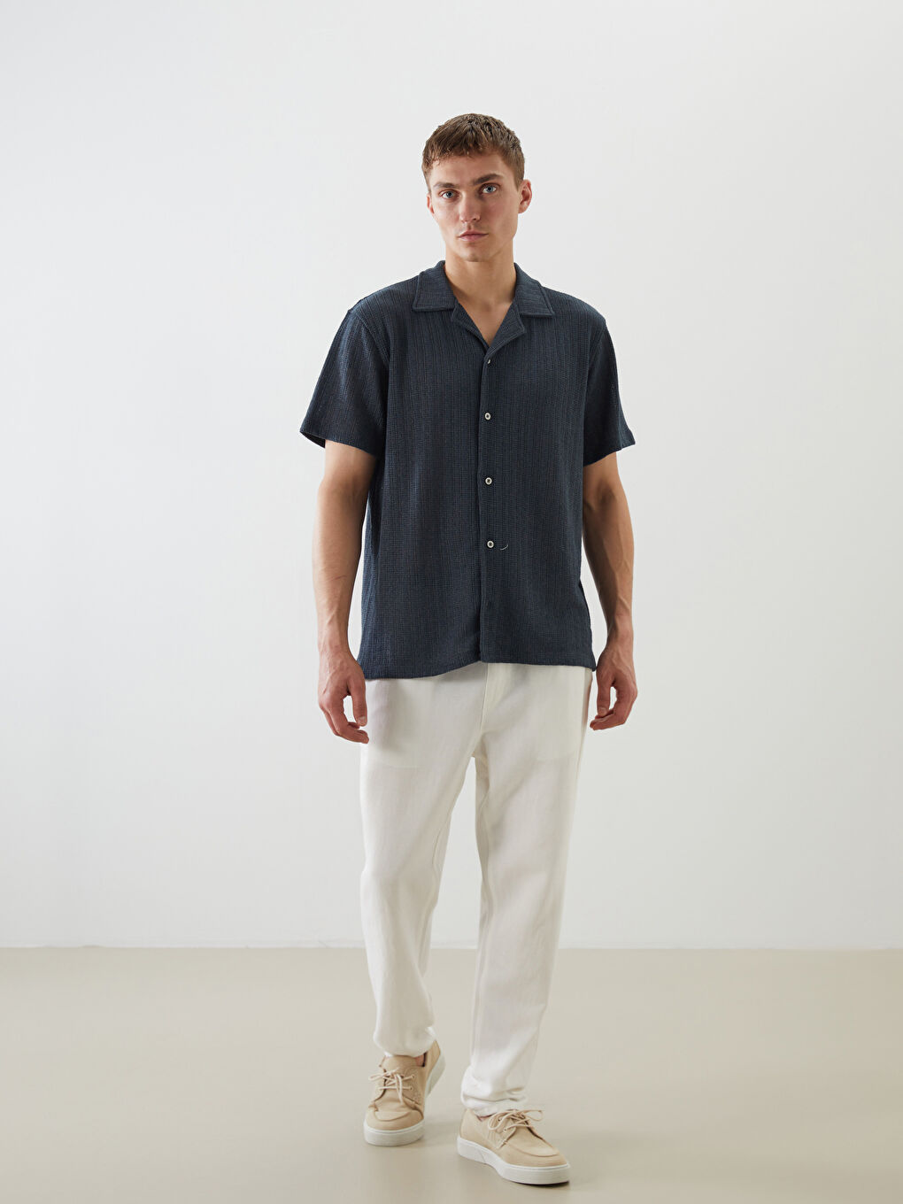 LCW Vision Regular Fit Resort Collar Short Sleeve Men's Shirt -S5PI97Z8-ZPA