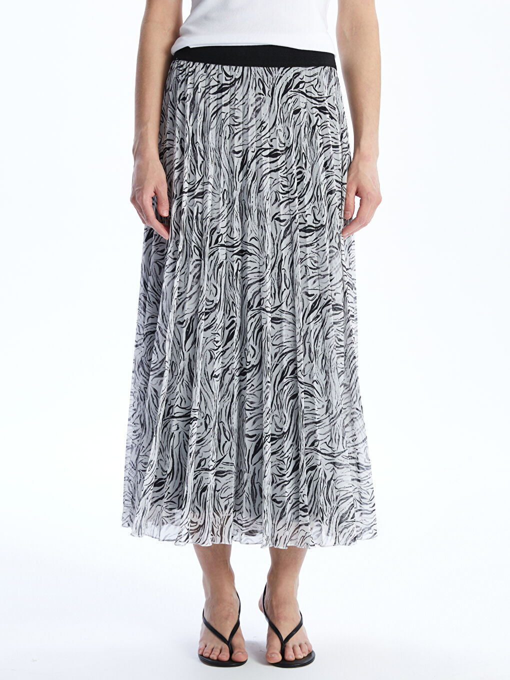 Elastic Waist Chiffon Women’S Pleated Skirt -S5PJ01Z8-LQJ