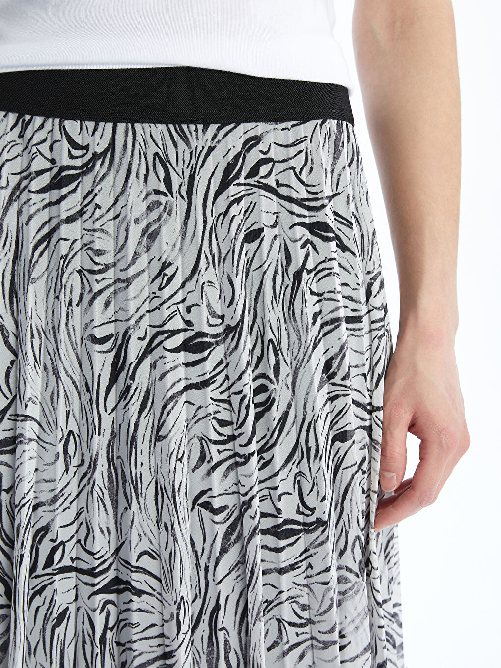 Elastic Waist Chiffon Women’S Pleated Skirt -S5PJ01Z8-LQJ
