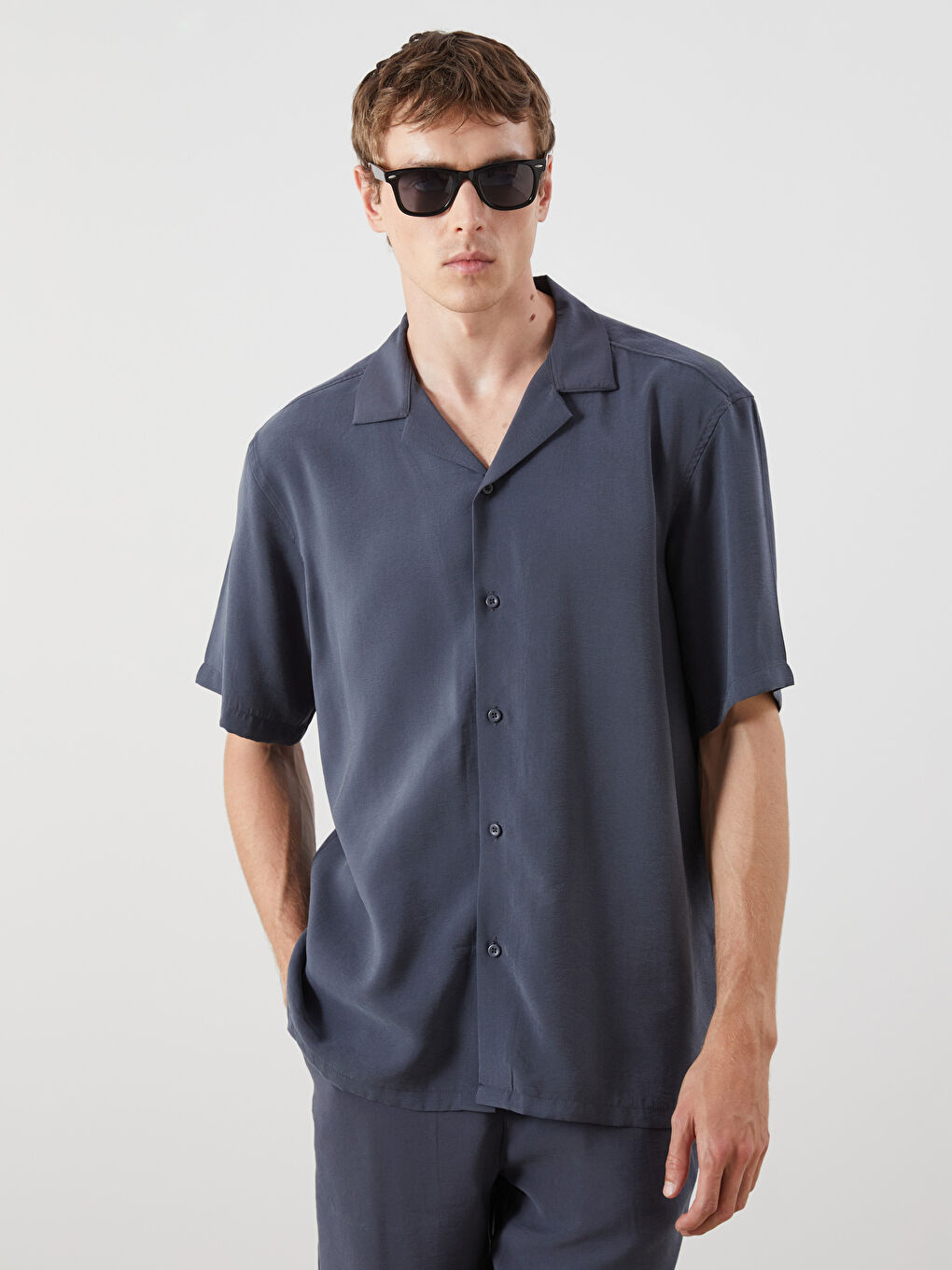 Regular Fit Short Sleeve Dobby Men's Shirt -S5PJ03Z8-E93
