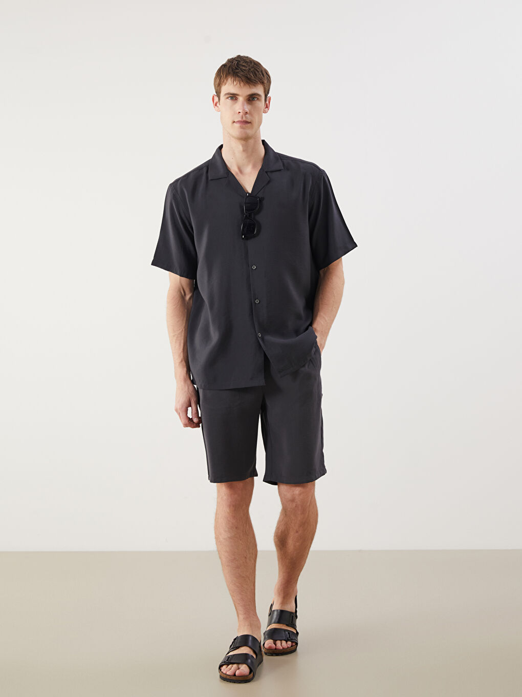 LCW Vision Regular Fit Short Sleeve Dobby Men's Shirt -S5PJ03Z8-KJA