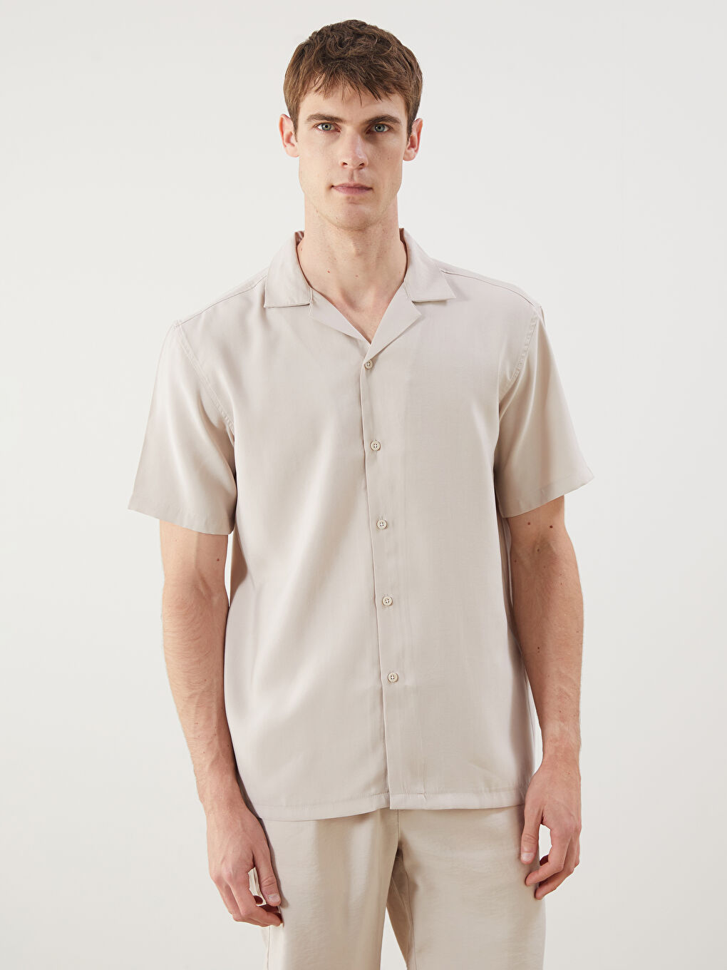 LCW Vision Regular Fit Short Sleeve Dobby Men's Shirt -S5PJ03Z8-ZC8