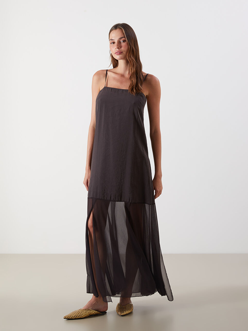 Square Collar Modal Blend Dress -S5PJ08Z8-HCQ