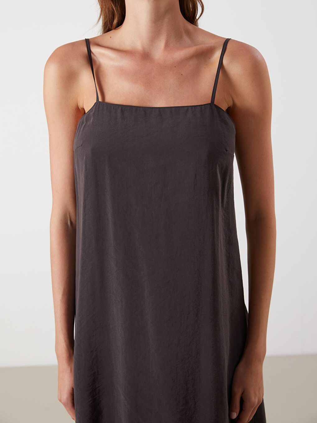 Square Collar Modal Blend Dress -S5PJ08Z8-HCQ