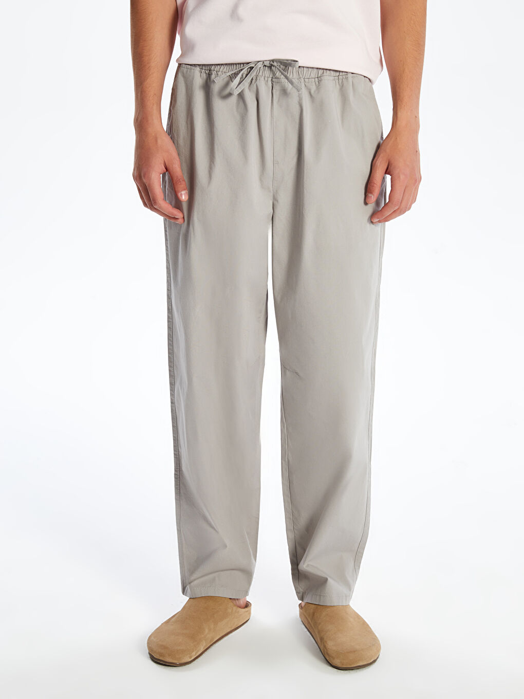 Standard Fit Poplin Men's Trousers -S5PJ09Z8-V1F