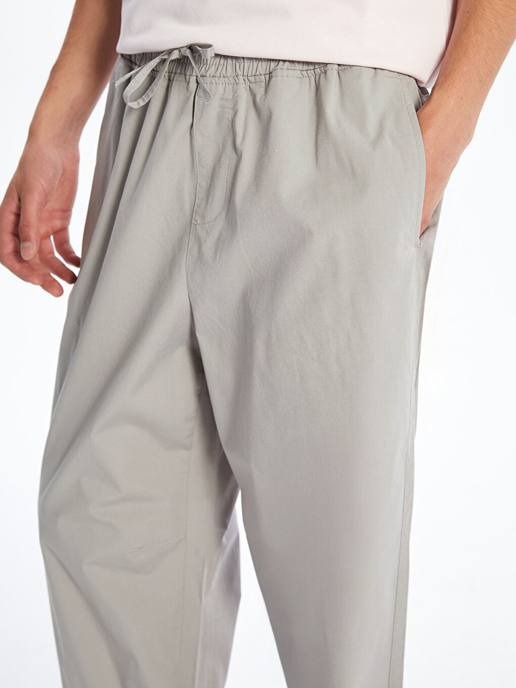 Standard Fit Poplin Men's Trousers -S5PJ09Z8-V1F