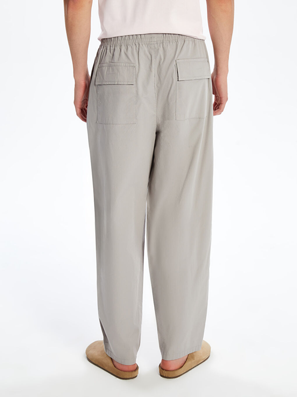 Standard Fit Poplin Men's Trousers -S5PJ09Z8-V1F