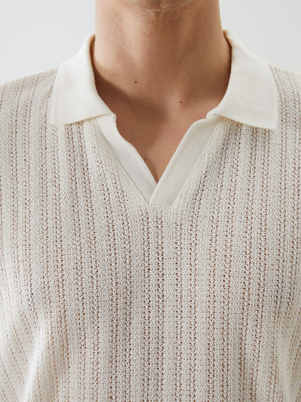 Bej Polo Yaka Erkek Tişört-2