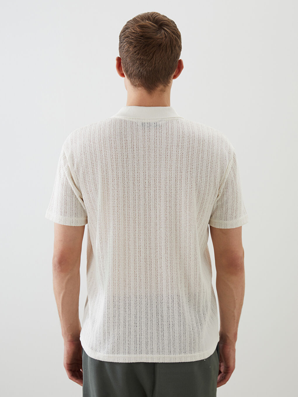 Bej Polo Yaka Erkek Tişört-3