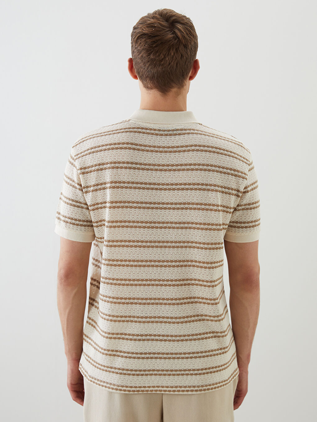 LCW Vision Polo Neck Striped Men's T-Shirt -S5PJ18Z8-LE8