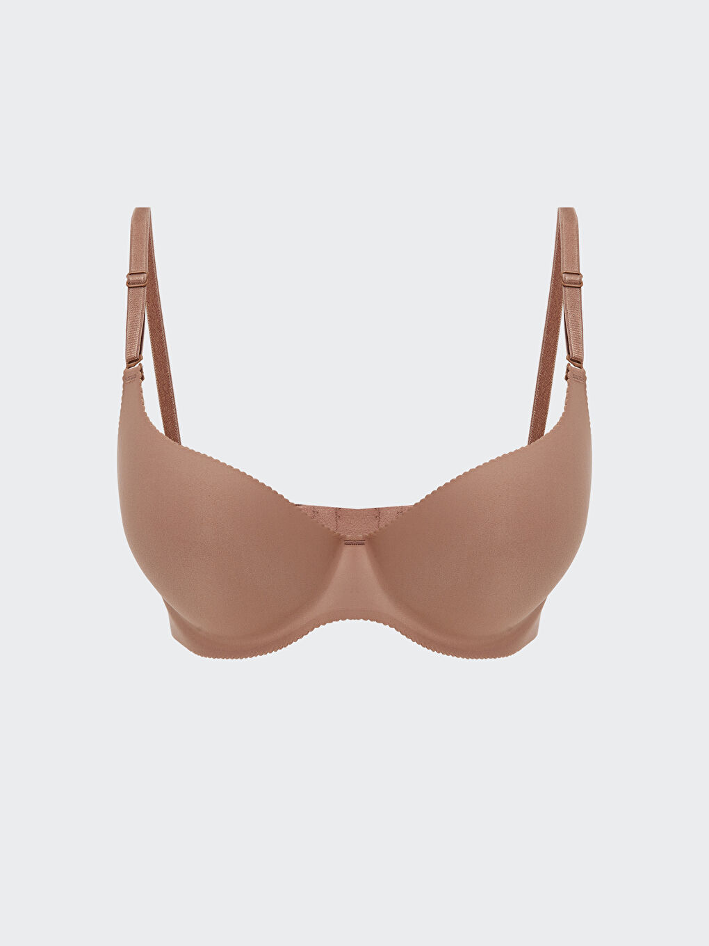 Bej Balensiz Dolgulu Düz Tişört Sütyen