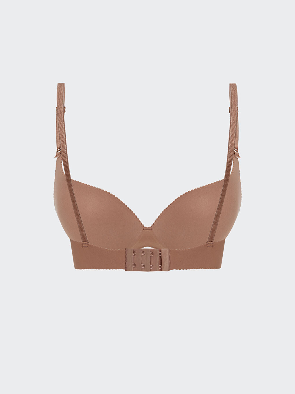 Bej Balensiz Dolgulu Düz Tişört Sütyen-1