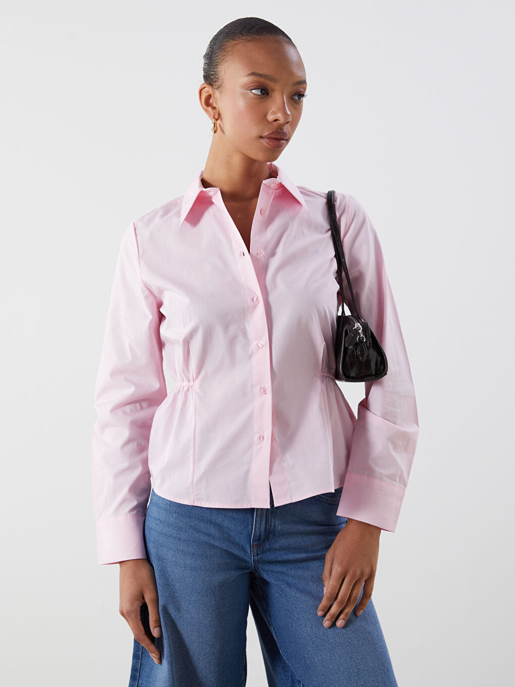 Gathered Detail Women's Shirt -S5PJ40Z8-EYK