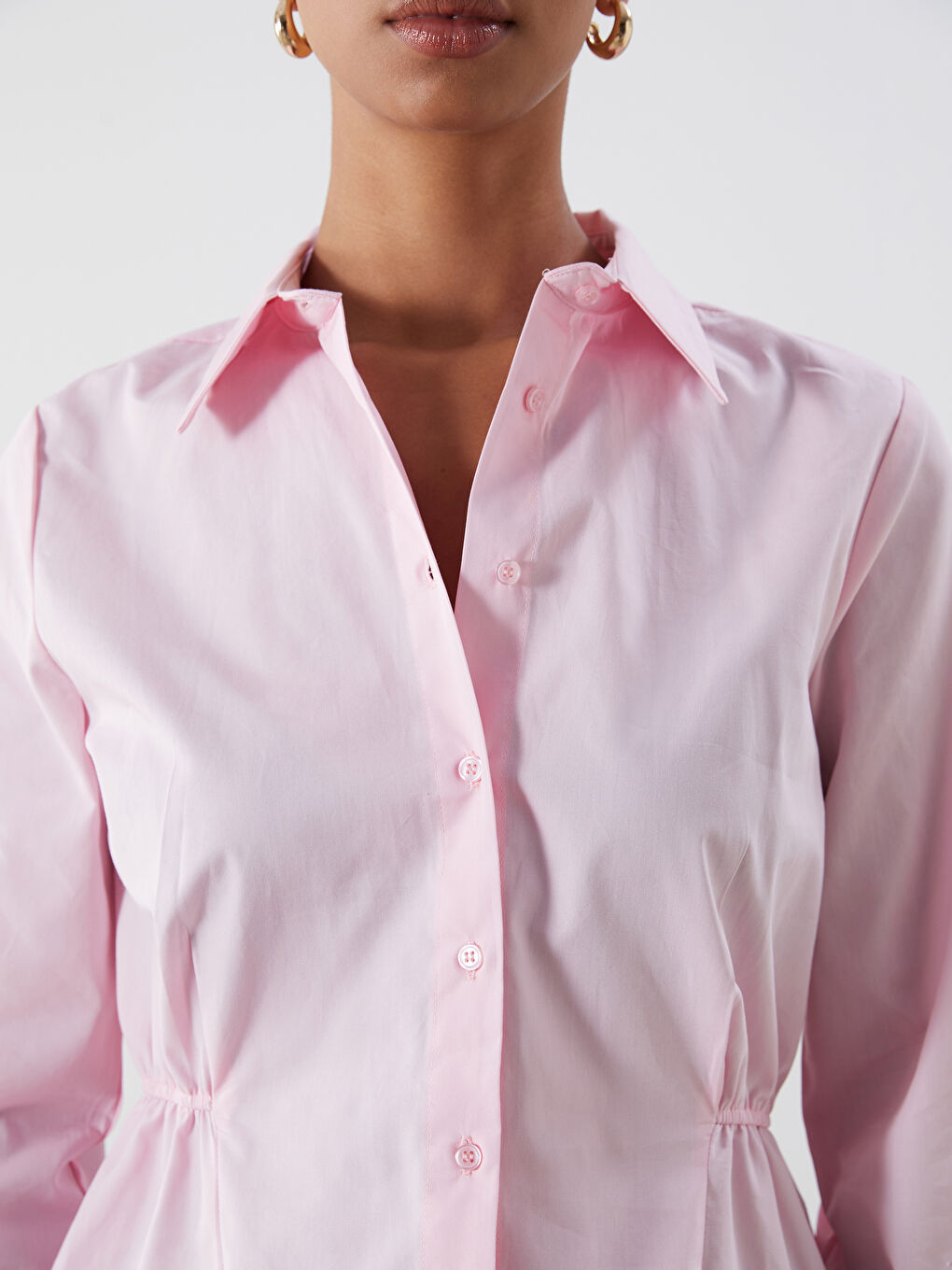 Gathered Detail Women's Shirt -S5PJ40Z8-EYK