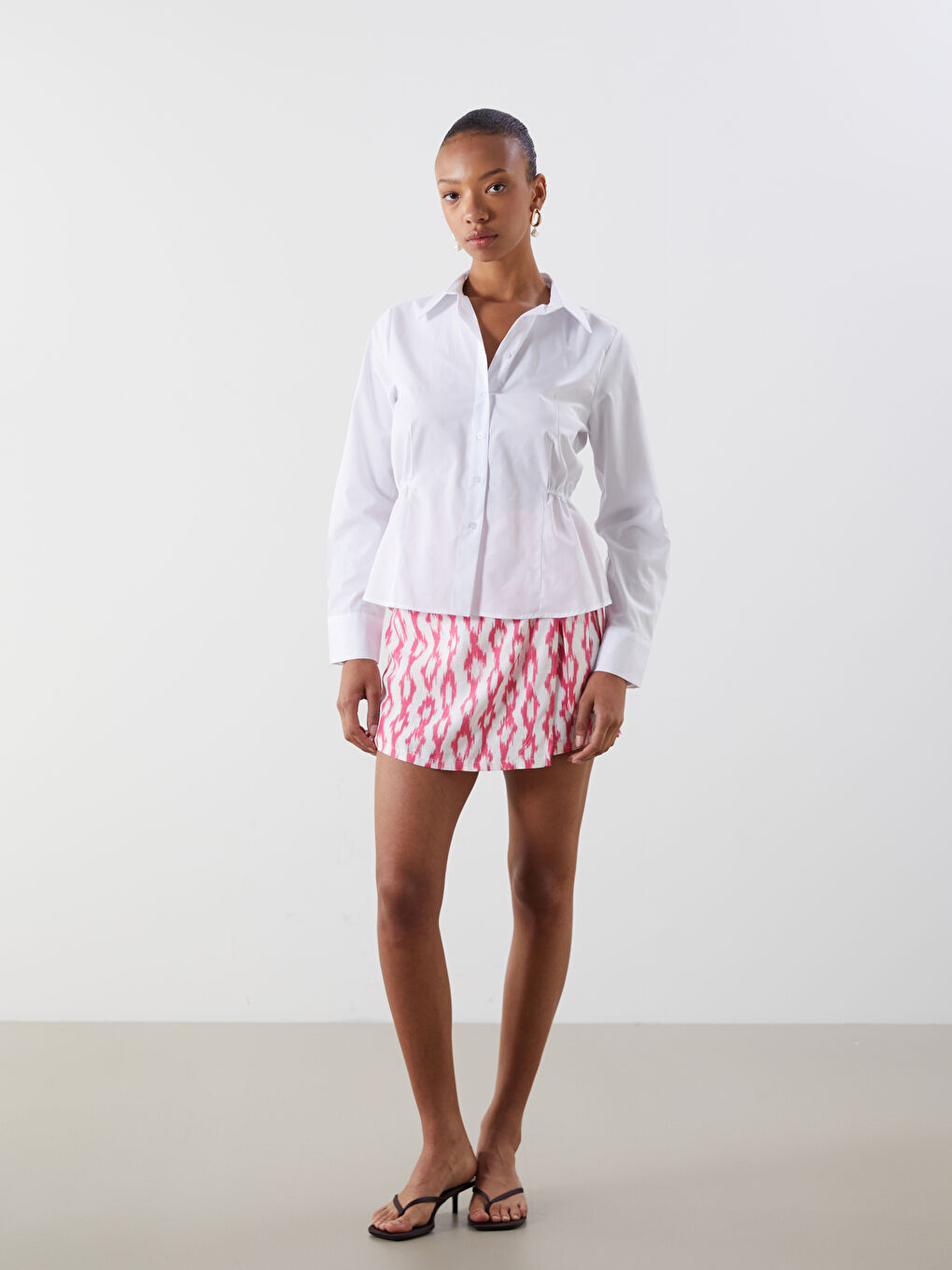 Gathered Detail Women's Shirt -S5PJ40Z8-R9J