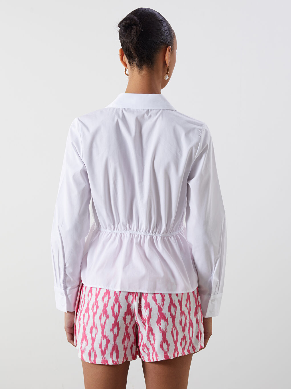 Gathered Detail Women's Shirt -S5PJ40Z8-R9J