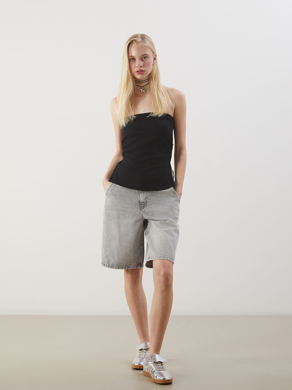 Bermuda Fit Women's Jean Shorts -S5PJ47Z8-CSW