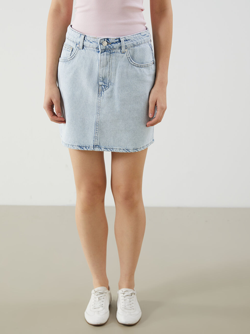 Woman BLUE Denim Skirt -S5PJ51Z8-DG7