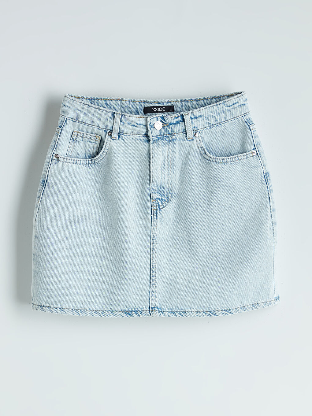 Woman BLUE Denim Skirt -S5PJ51Z8-DG7