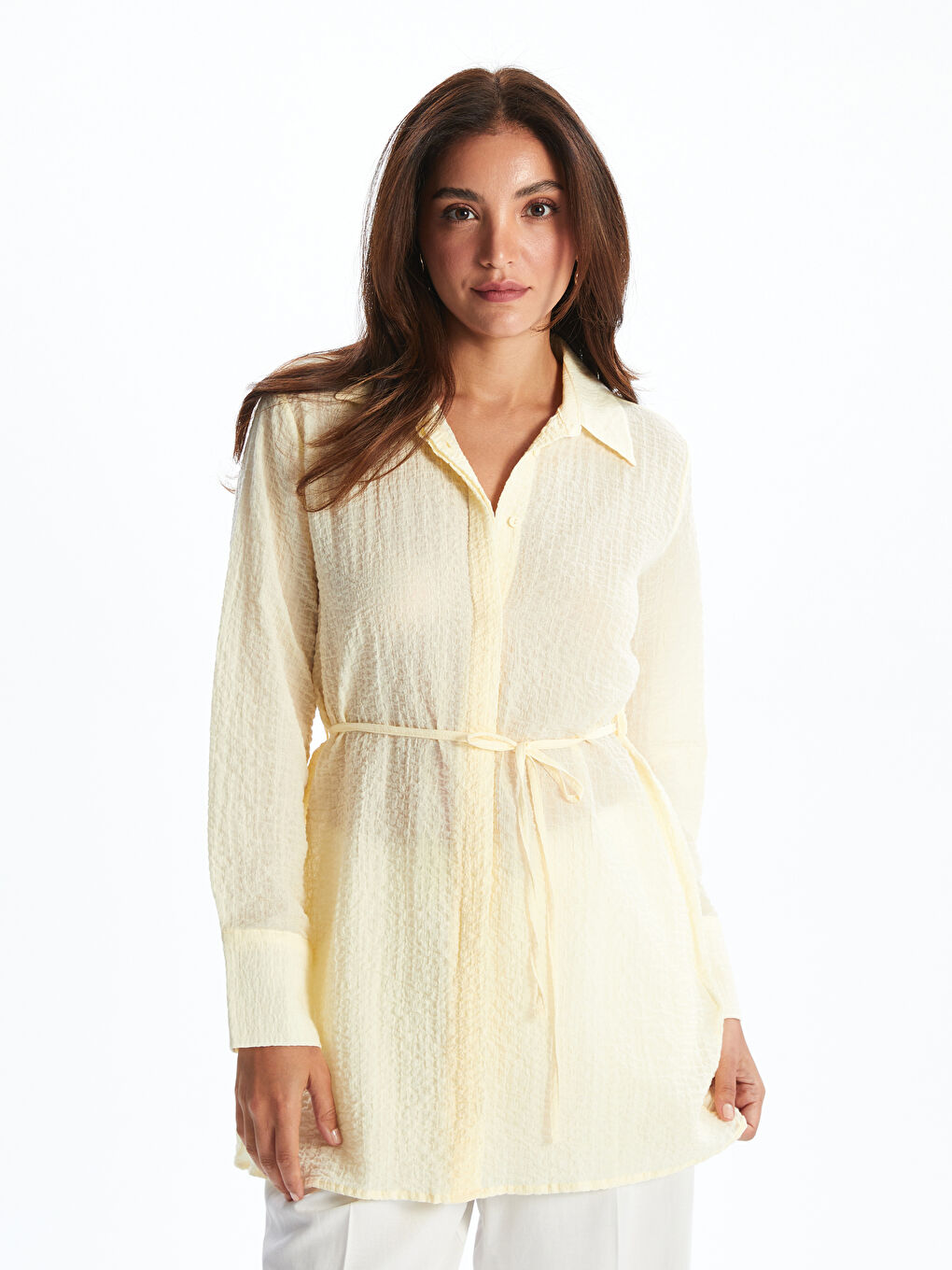 LCWAIKIKI Classic Textured Women's Shirt Tunic -S5PJ52Z8-FTV