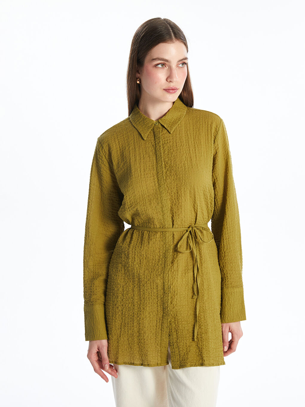 LCWAIKIKI Classic Textured Women's Shirt Tunic -S5PJ52Z8-GUW