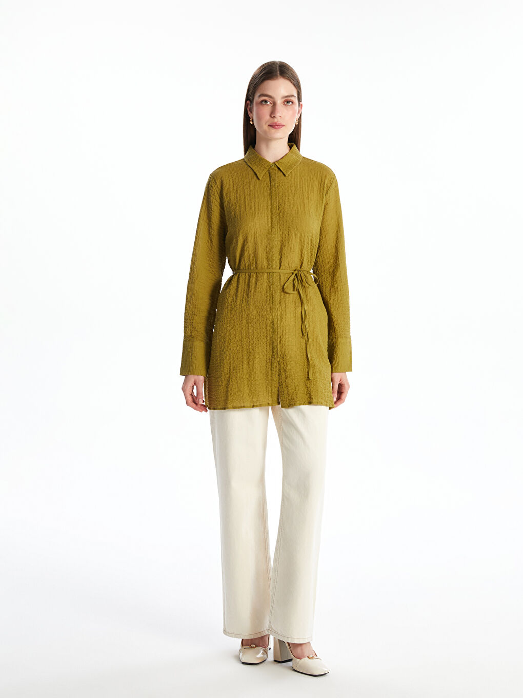 LCWAIKIKI Classic Textured Women's Shirt Tunic -S5PJ52Z8-GUW