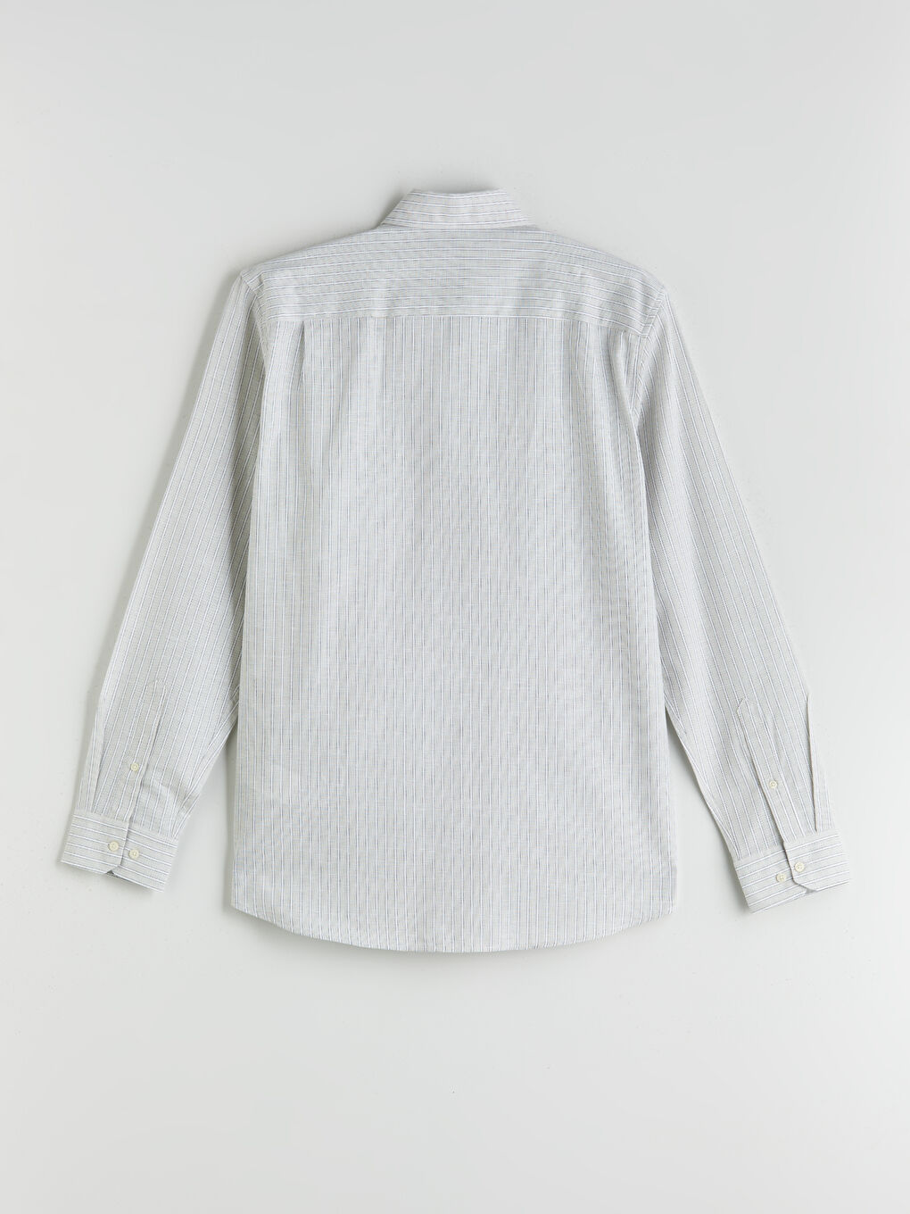 Regular Fit Long Sleeve Striped Linen Blend Men's Shirt -S5PJ56Z8-CT0