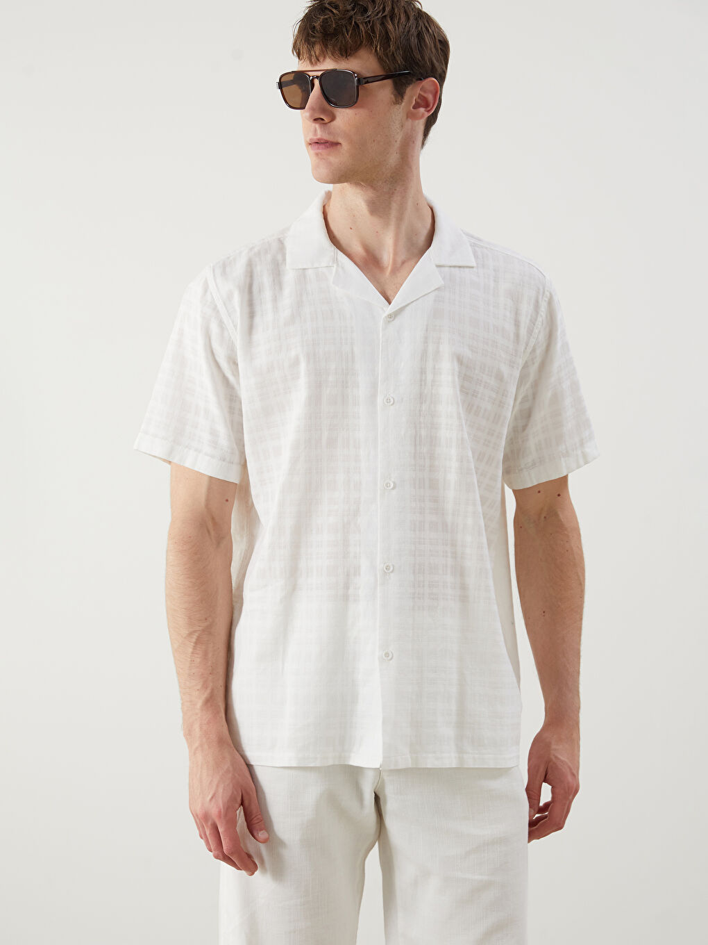 Regular Fit Resort Collar Short Sleeve Men's Shirt -S5PJ59Z8-R9J