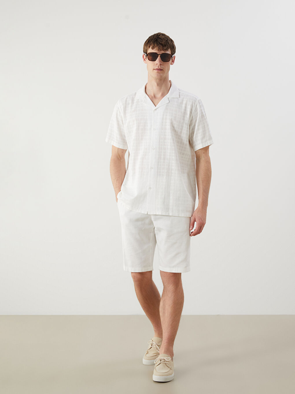 Regular Fit Resort Collar Short Sleeve Men's Shirt -S5PJ59Z8-R9J
