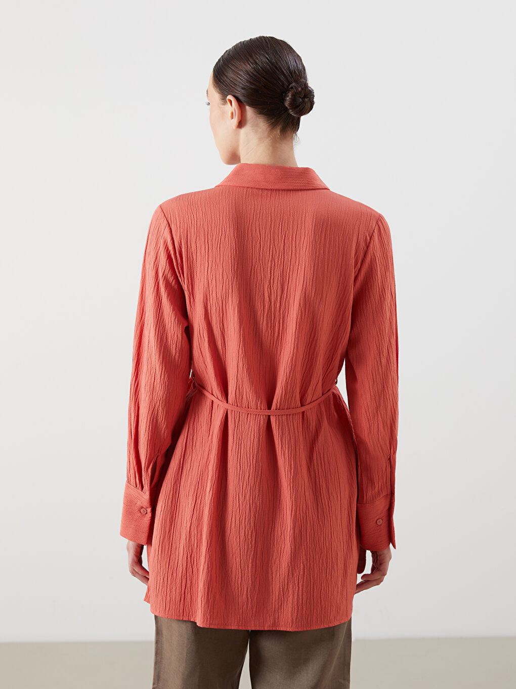 LCWAIKIKI Classic Textured Women's Shirt Tunic -S5PJ63Z8-GYX