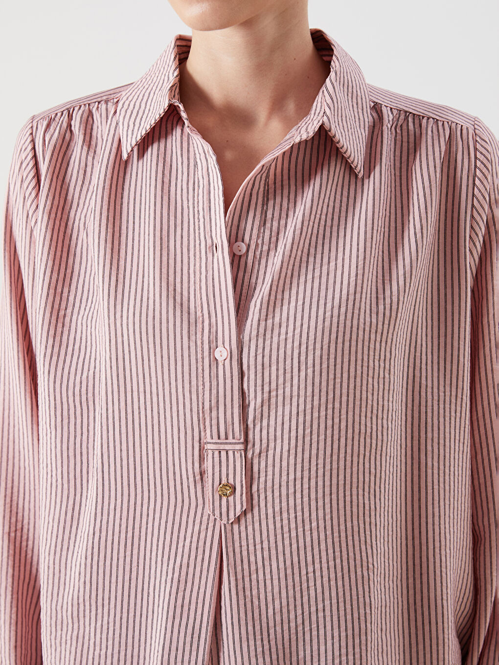 LCWAIKIKI Classic Striped Oversize Women's Shirt Tunic -S5PJ69Z8-LHK