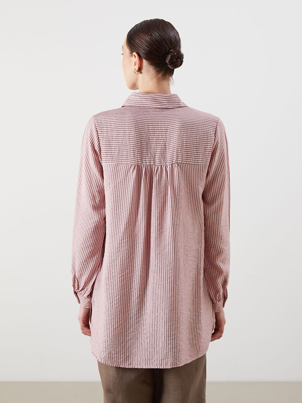 LCWAIKIKI Classic Striped Oversize Women's Shirt Tunic -S5PJ69Z8-LHK