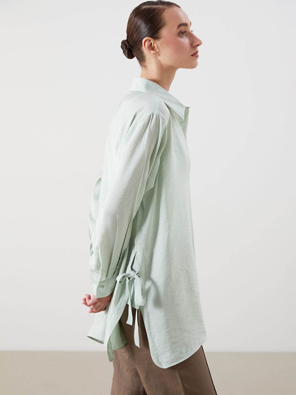 LCWAIKIKI Classic Woman GREEN Shirt Tunic -S5PJ75Z8-G4G