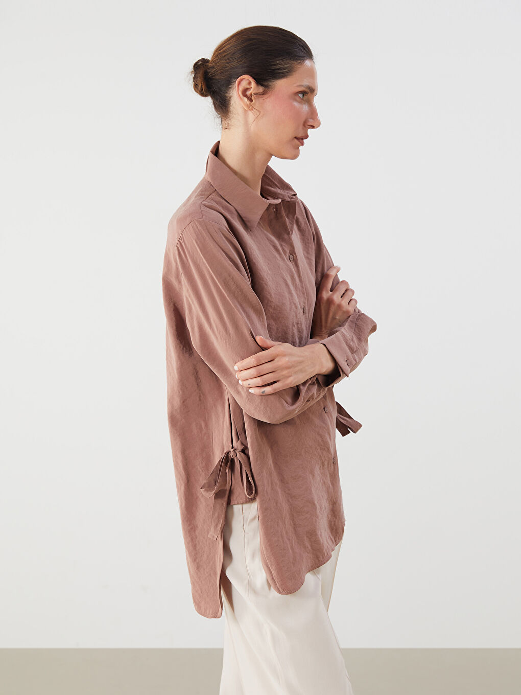 LCWAIKIKI Classic Woman BROWN Shirt Tunic -S5PJ75Z8-R1X