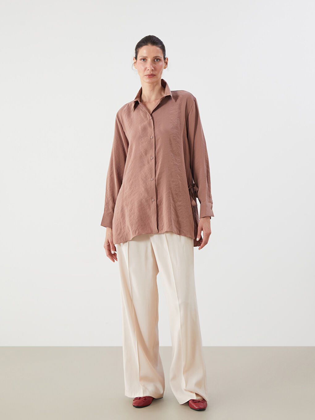 LCWAIKIKI Classic Woman BROWN Shirt Tunic -S5PJ75Z8-R1X