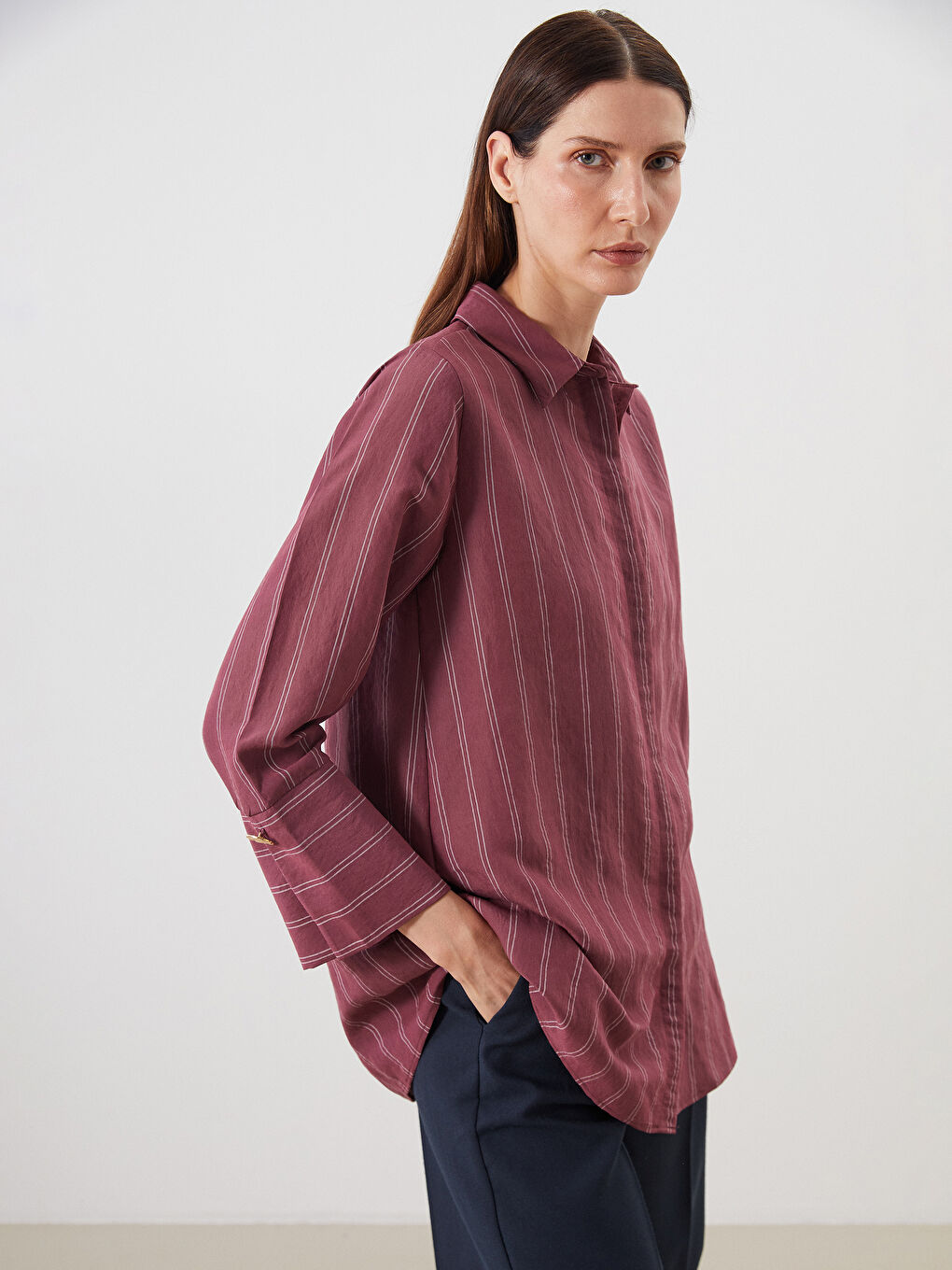 LCWAIKIKI Classic Woman BORDEAUX Shirt Tunic -S5PJ78Z8-LET