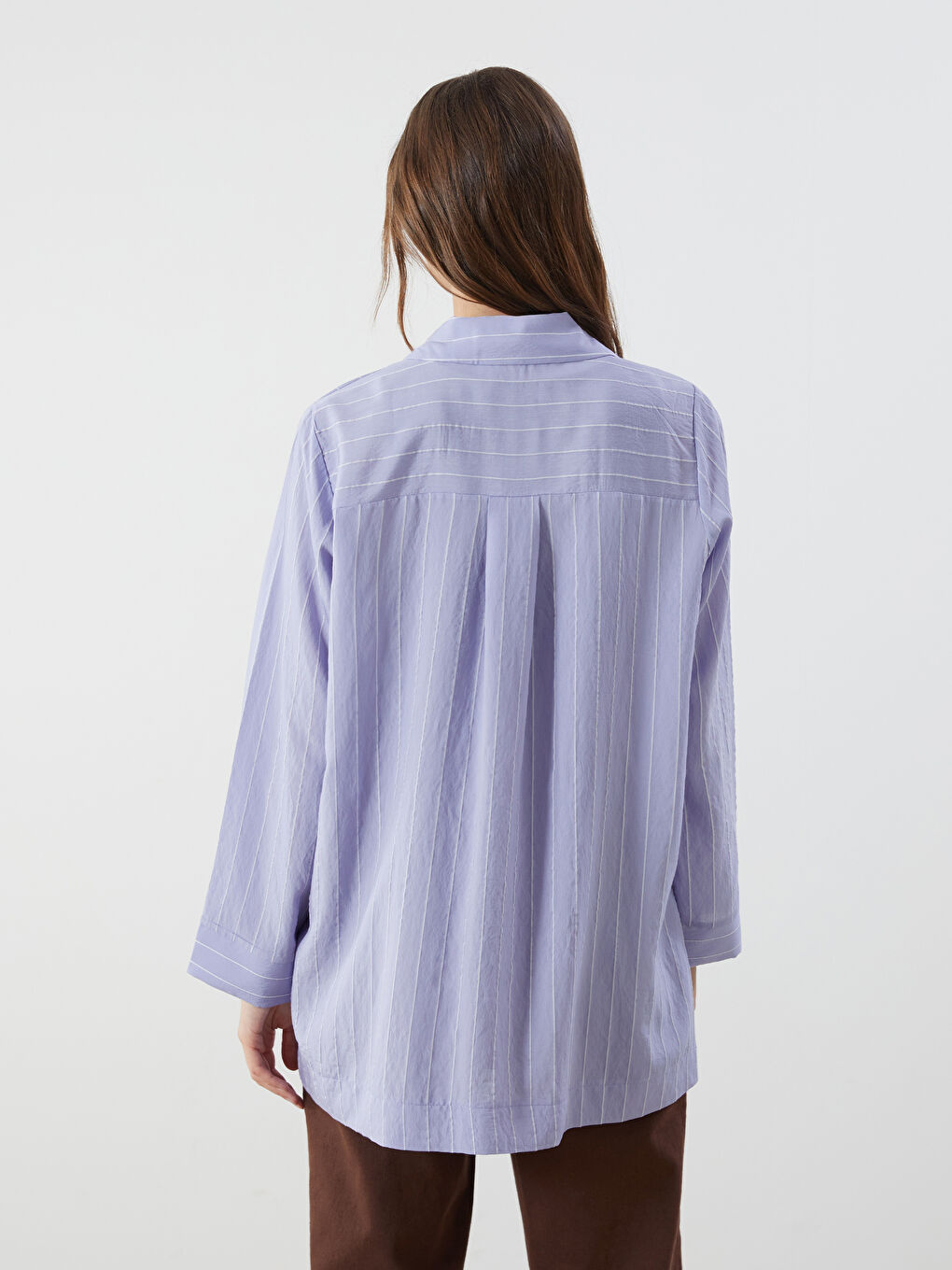 LCWAIKIKI Classic Collared Neck Striped Women's Tunic -S5PJ81Z8-LJB